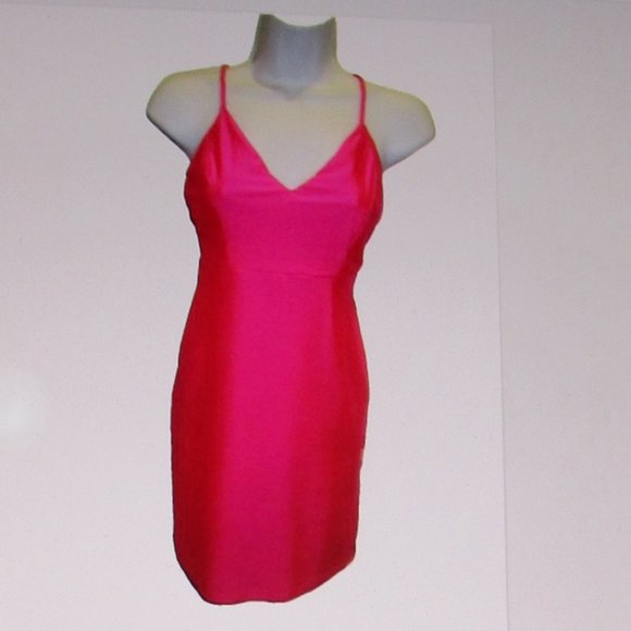 TIMING LOS ANGELES PINK SATIN MINI DRESS MED NWT - Picture 4 of 5